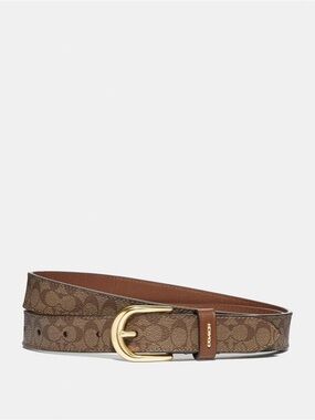 Coach Women's Classic Signature Canvas Belt | Tan | M